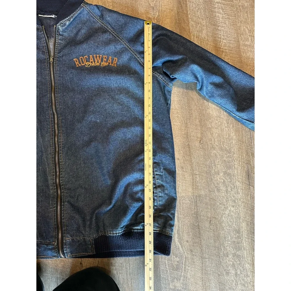 Y2K Rocawear Denim Hip‎ Hop Urban Streetwear Embroidered Jayz Jacket Size 3XL?